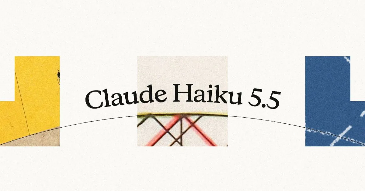 Claude Haiku 5.5 launch artwork for Anthropic's fast small AI model