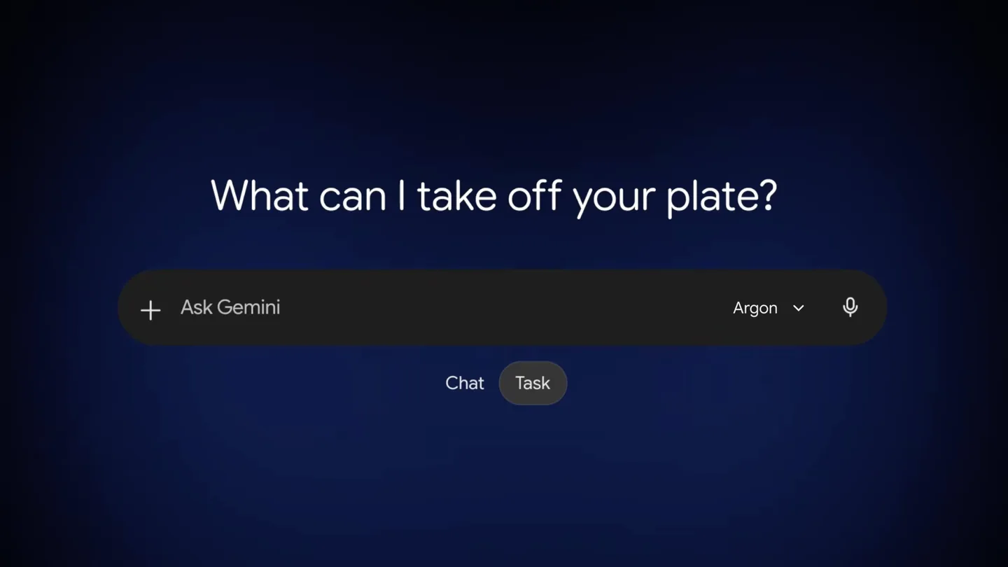 Gemini app prompt box with the Gemini 4 Argon model selected