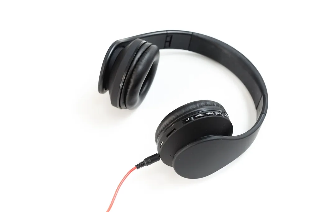 Black headphones with a red cord, ready for manual screen reader testing
