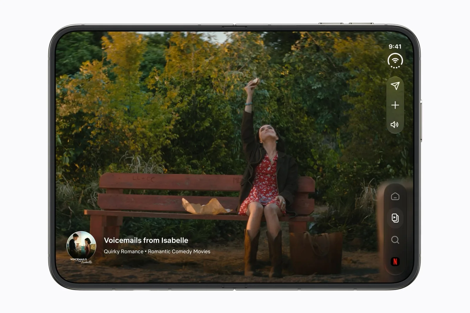 Netflix app optimized for the iPhone Duo foldable inner display