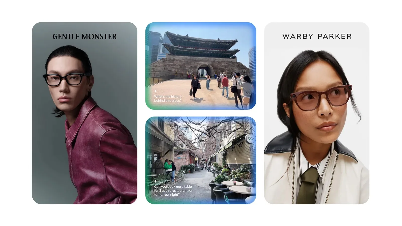 Gentle Monster and Warby Parker intelligent eyewear designs from Samsung and Google