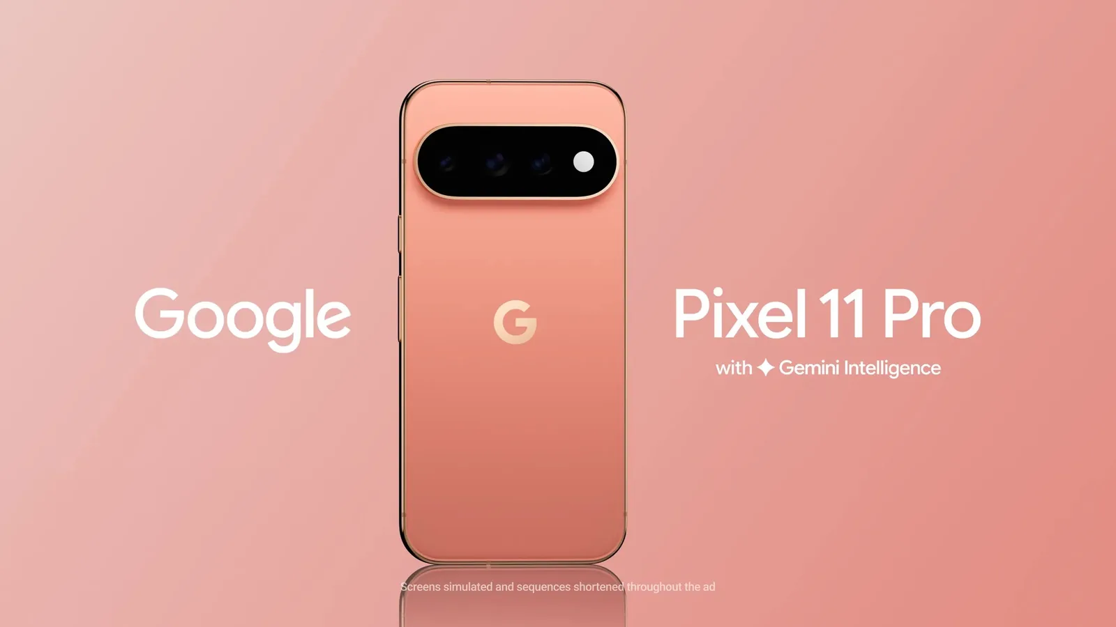 Google Pixel 11 Pro with Gemini Intelligence launch graphic