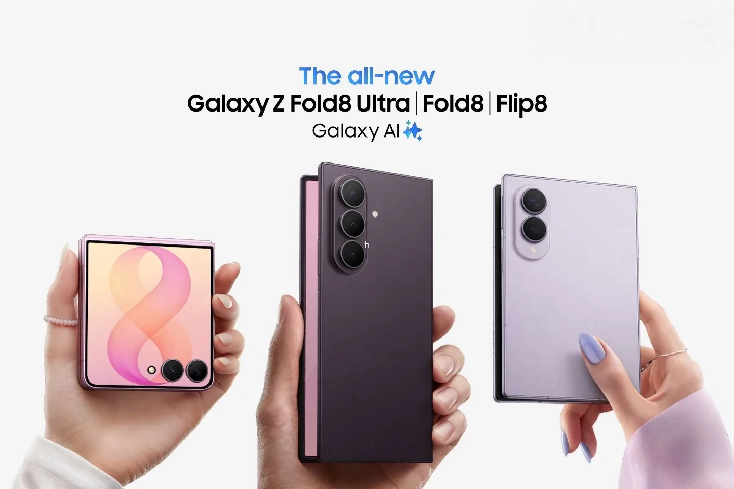 Samsung Galaxy Z Fold8 Ultra, Fold8 and Flip8 foldable phones with Galaxy AI