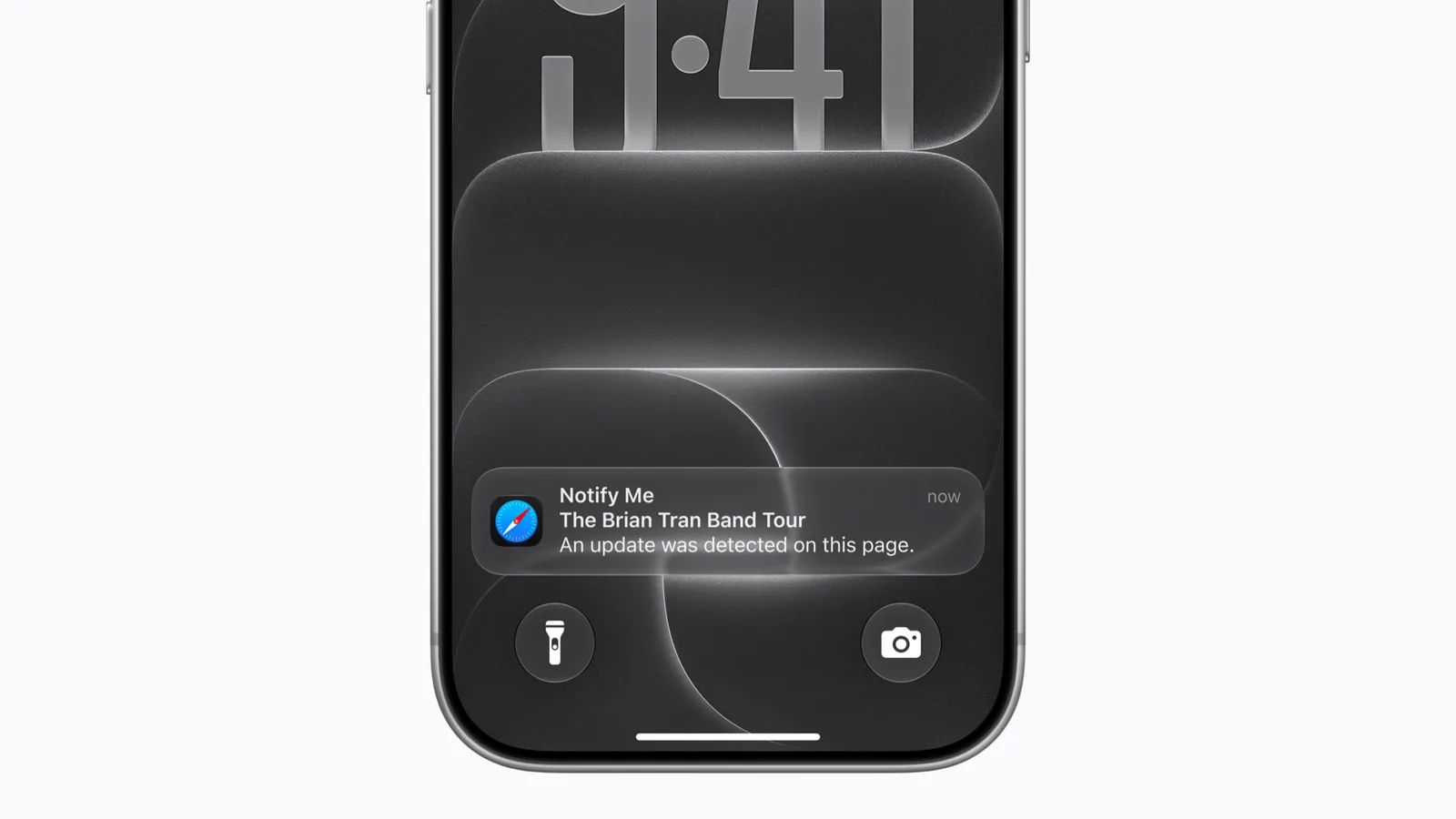Safari Notify Me alert on the iPhone Lock Screen in iOS 27