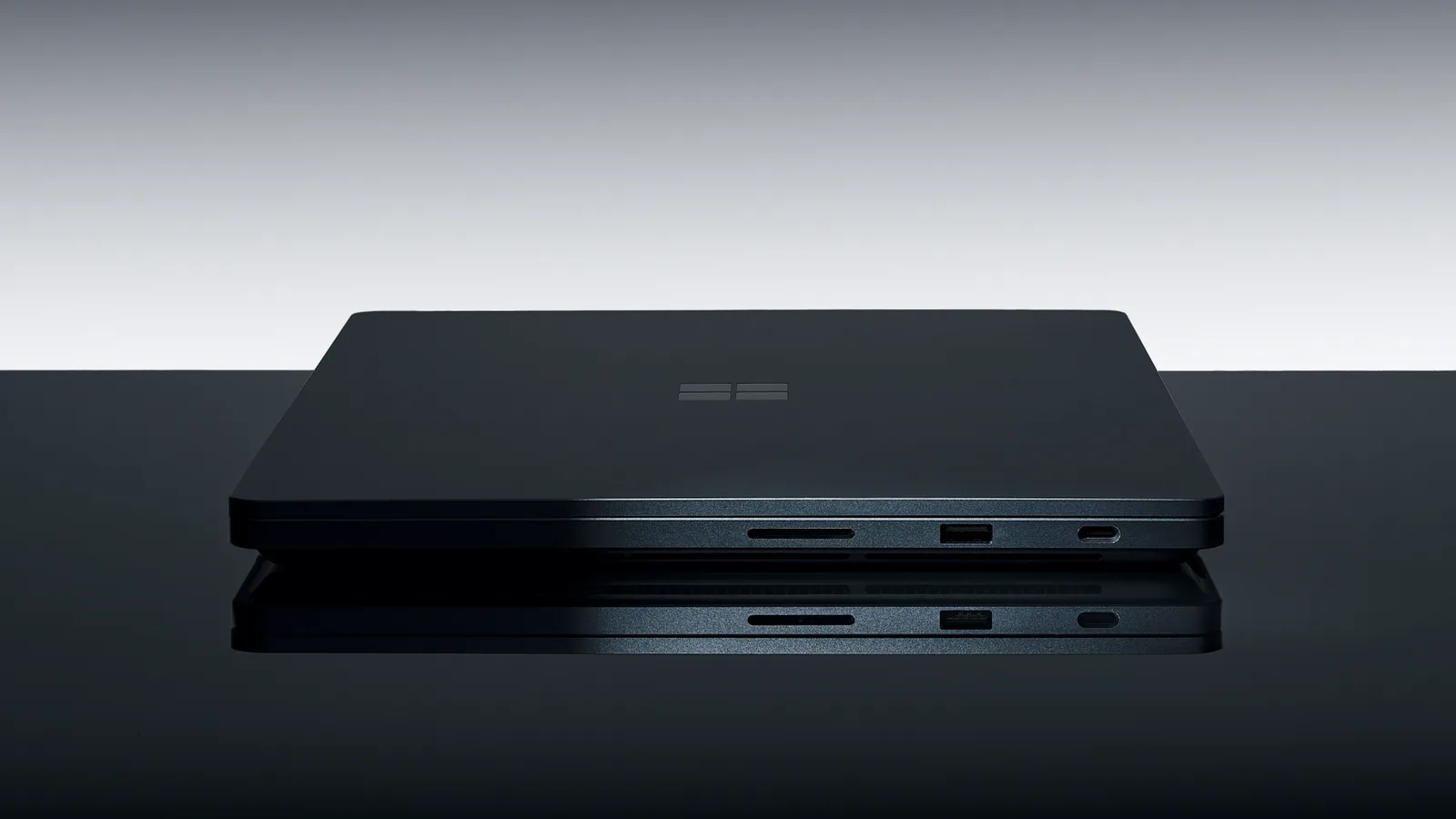 Microsoft Surface Laptop Ultra with Nvidia RTX Spark shown closed from the side with its ports