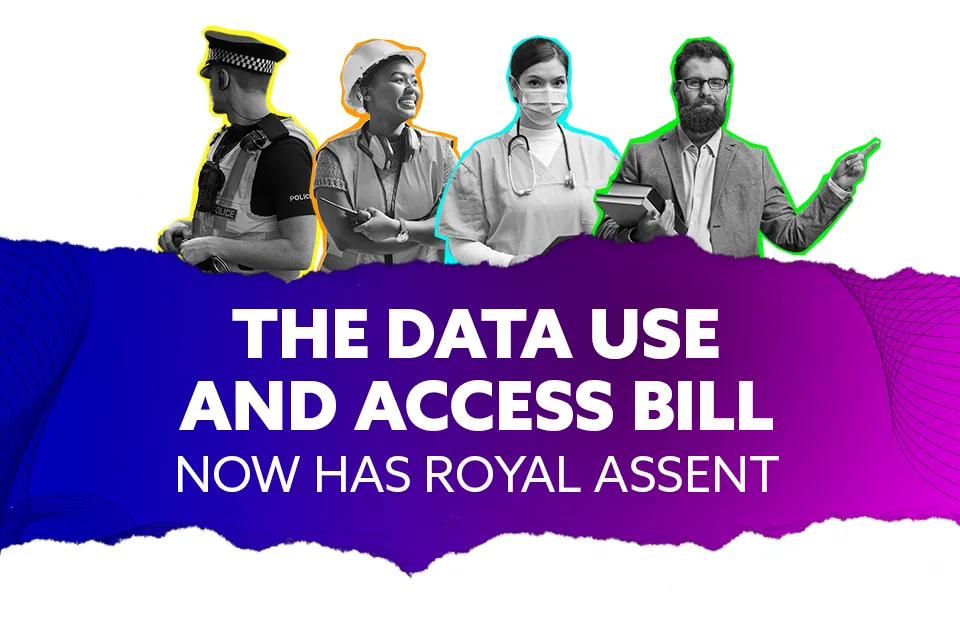 UK government graphic announcing Royal Assent for the Data Use and Access Bill behind UK cookie law 2026