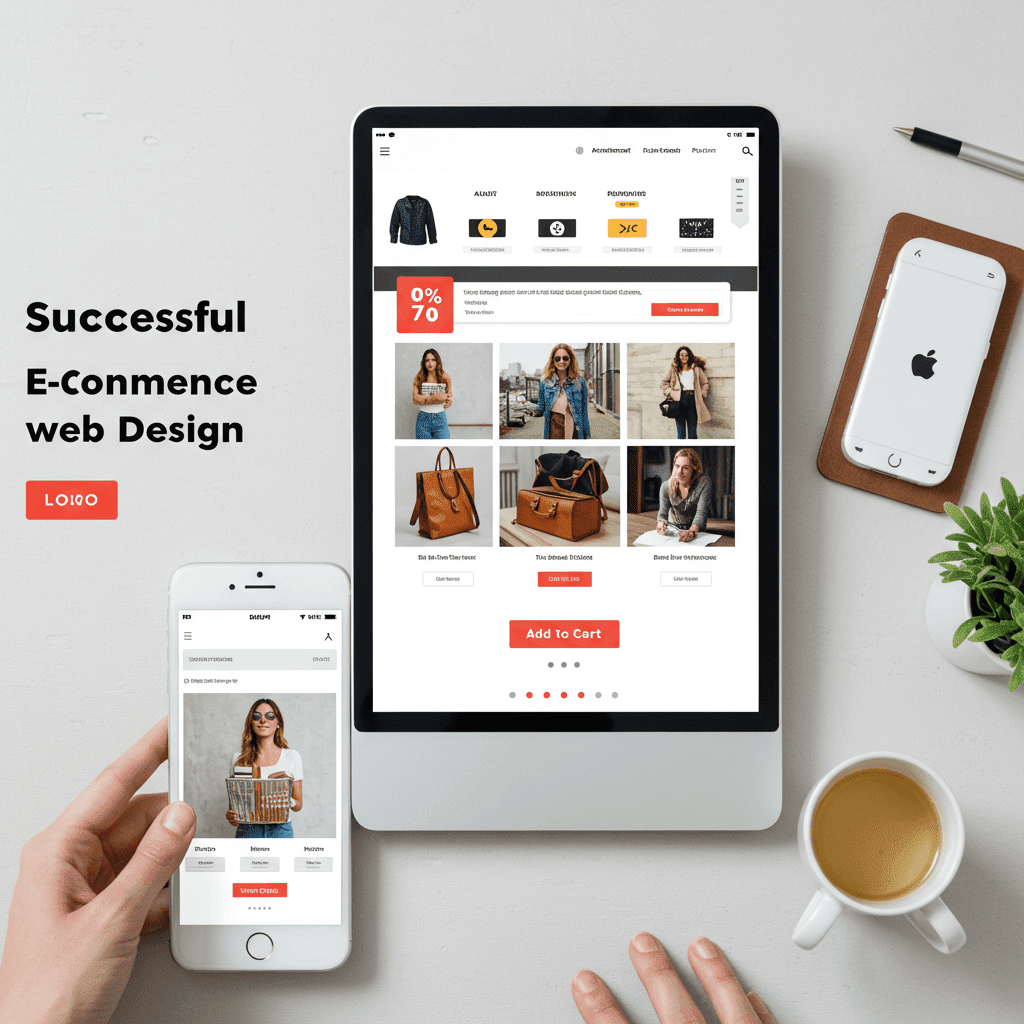 E-commerce website design layout showcasing user-friendly interface.