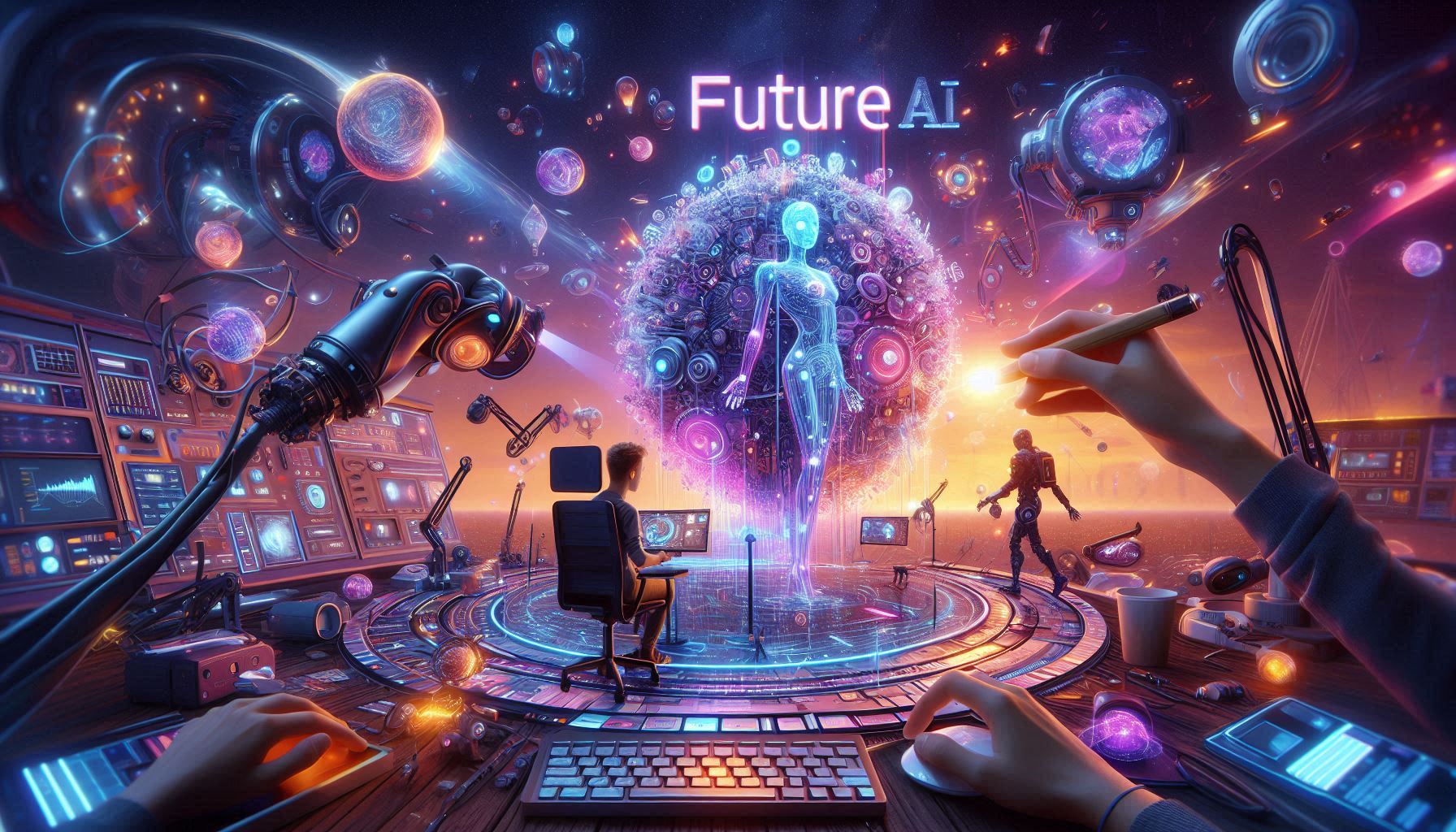 Future Ai Video editing, Graphics designing, 3d designing