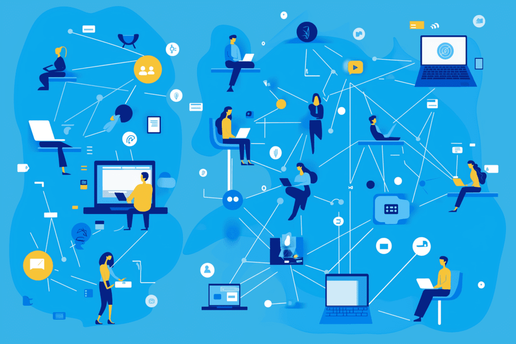 Illustration depicting the integration of Web 3.0 technologies in modern web development.